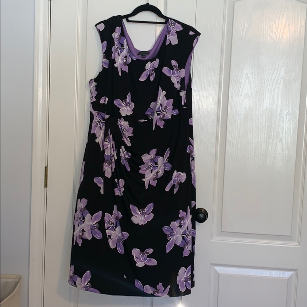 Slinky floral mid length dress